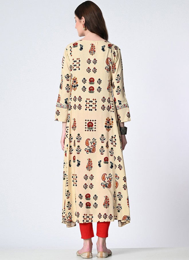 Rue Collection كُرتا قطنية مزخرفة بنقوش عرقية للنساء - Image 5