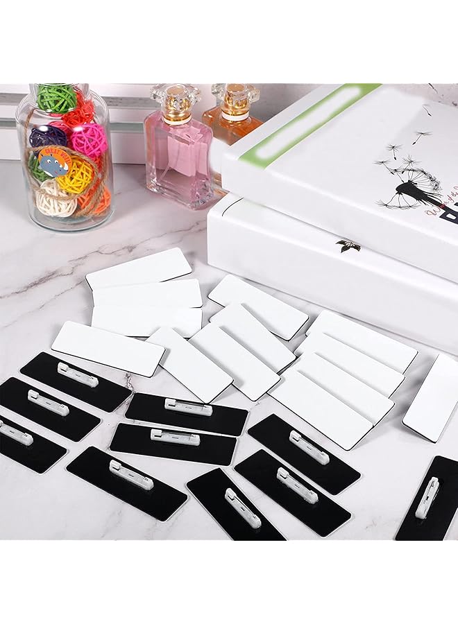 erorex 16 Pieces Sublimation Name Tag Diy Blank Id Name Badge With Round Corners Pin Custom Personalized Name Tag For School Office 1.5 X 3 Inch - Image 3