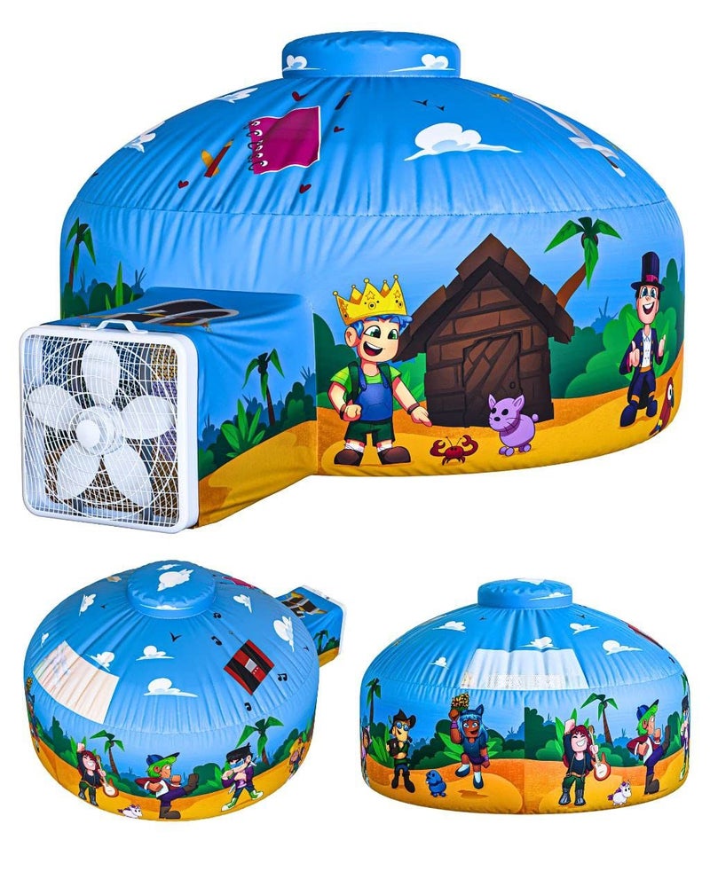 Skywin Air Tent for Kids 77 x 50 Builds in 30 Sec Toddler Tents Indoor for Imaginative Play Spacious Kids Forts Indoor Playhouse for Boys  Girls Ages 314 Fan Not Incl Blox Fortress - Image 2