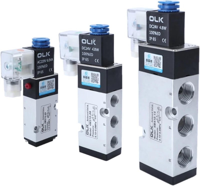 4M210-08 4M310-08 4M410-10 2 Position 3 Port Five Way Pneumatic Electric Solenoid Valve Control Air Valve Electromagnetic.(4M410-15 Only Valve,DC24V) - Image 4