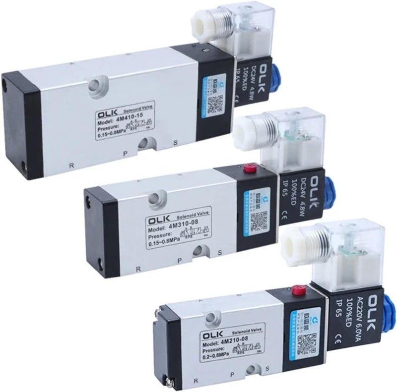 4M210-08 4M310-08 4M410-10 2 Position 3 Port Five Way Pneumatic Electric Solenoid Valve Control Air Valve Electromagnetic.(4M410-15 Only Valve,DC24V) - Image 3