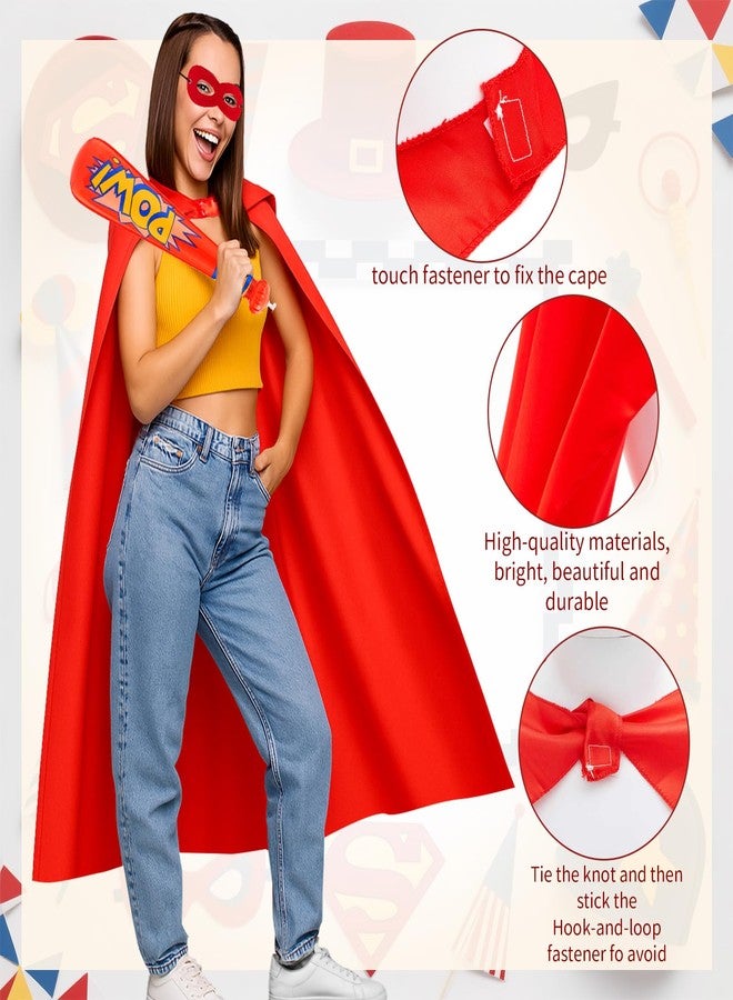 Lunmon 16 Pack Hero Capes with Masks and 17 Inch Pow Inflatable Baseball Bats for Halloween Hero Theme Birthday Party Favors Carnival Prizes Supplies Goodie Stuffers (8-color Set) - Image 3
