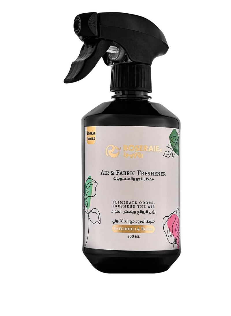 بخاخ معطر الجو والأقمشة برائحة الباتشولي والورد الأسود من روزيرا- 500 مل