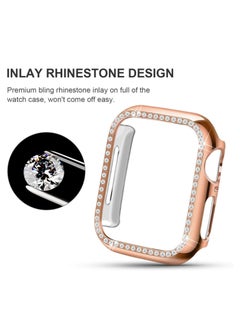 Generic Bumper Diamond Case Compatible with Apple Watch Series 8 Series 7 45mm, Bling Crystal Diamonds PC Plastic Protector Case Cover Frame For Apple Watch Series 8/7 45 mm (Rose Gold)  - Image 4