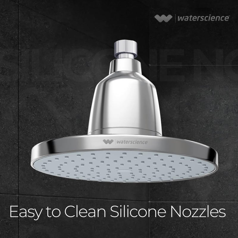 WaterScience Acrylonitrile Butadiene Styrene Cleo Rain Shower Filter For Hard Water With Shower Arm | 8 Inch Shower Head Chrome | Water Softener For Bathroom - Image 5