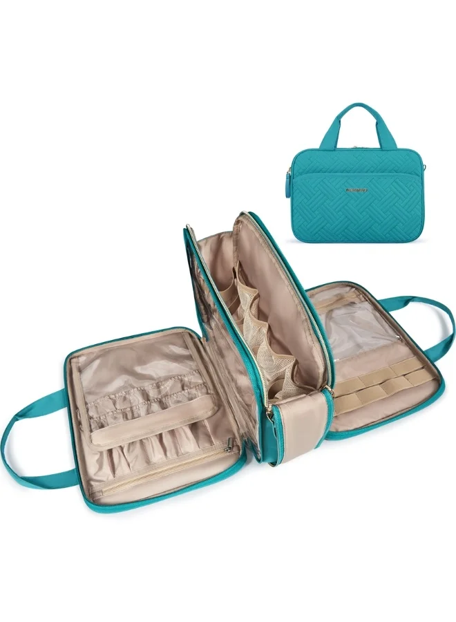 BAGSMART BAGSMART Teal Travel Water-resistant Makeup Organizer Bag