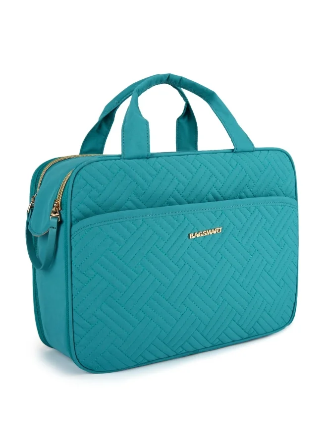 BAGSMART BAGSMART Teal Travel Water-resistant Makeup Organizer Bag