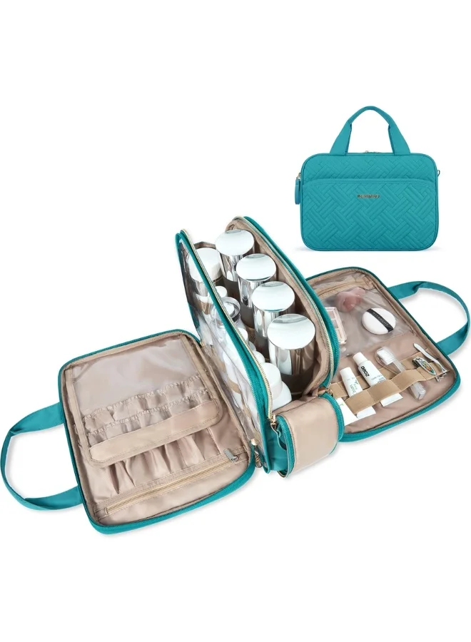 BAGSMART BAGSMART Teal Travel Water-resistant Makeup Organizer Bag