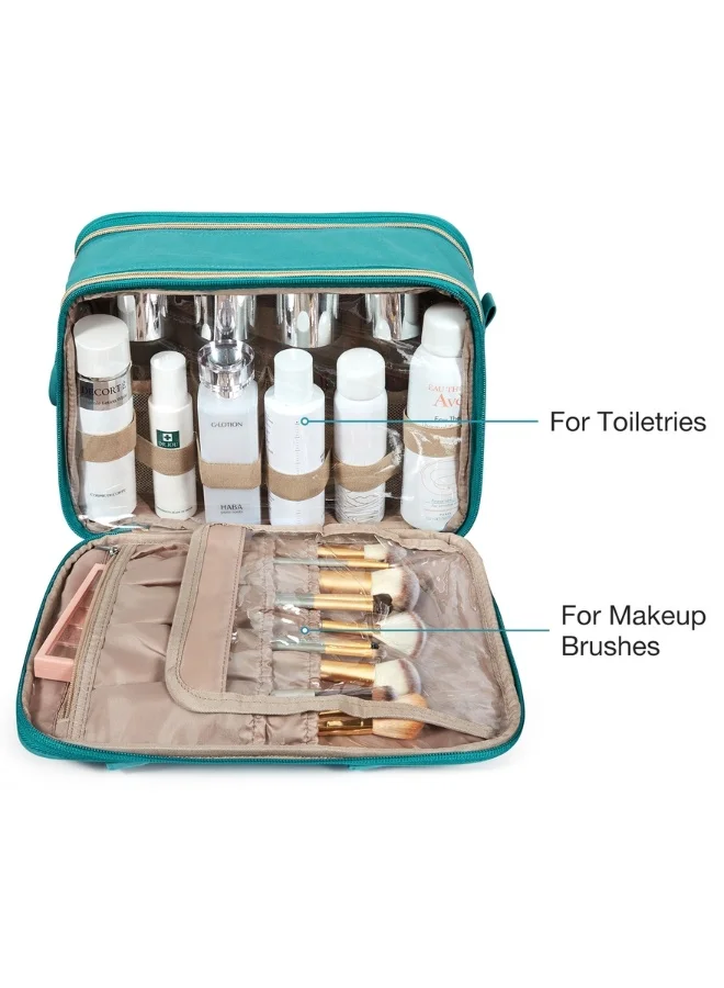 BAGSMART BAGSMART Teal Travel Water-resistant Makeup Organizer Bag
