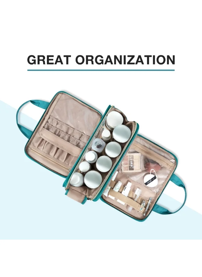 BAGSMART BAGSMART Teal Travel Water-resistant Makeup Organizer Bag