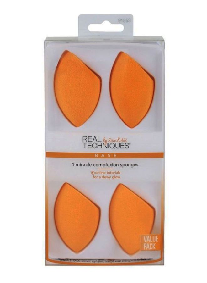 REAL TECHNIQUES 4-Piece Miracle Complexion Sponges Set Orange - Image 2