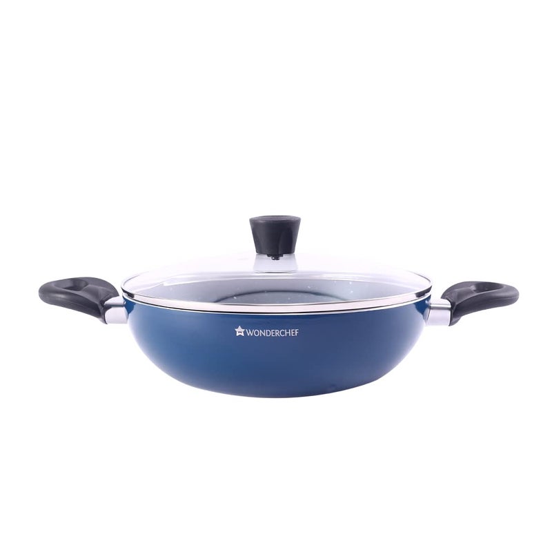 Wonderchef Galaxy Kadhai with Lid 24 cm, 2 litres, Midnight Blue, 2 Years Warranty - Image 1