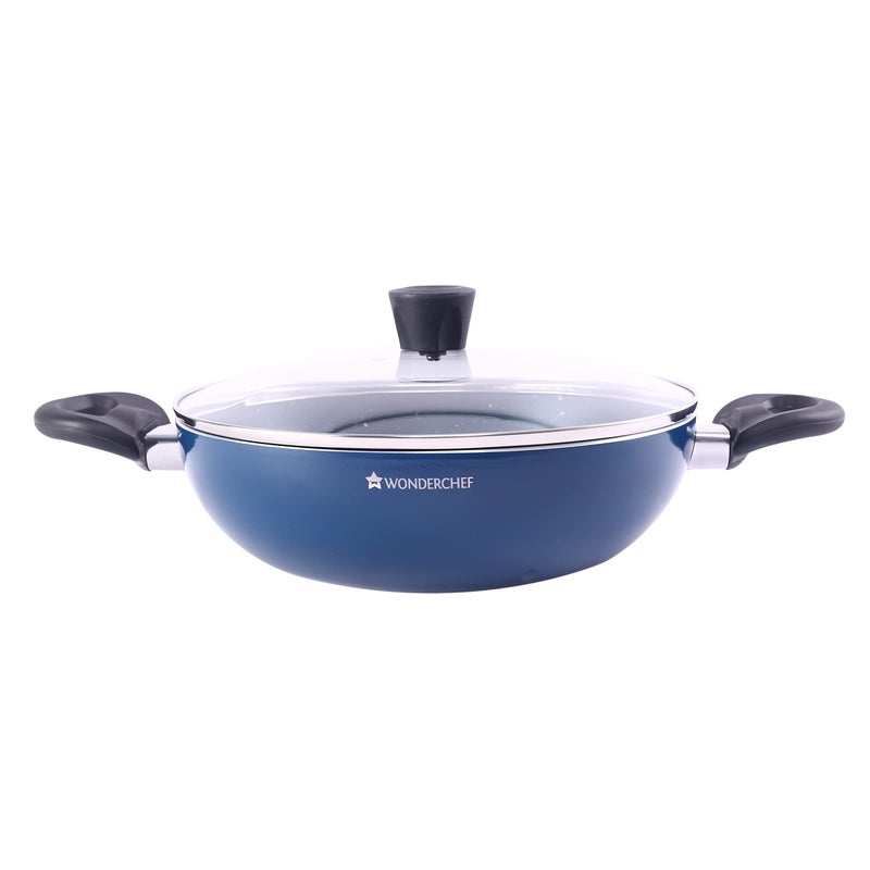 Wonderchef Galaxy Kadhai with Lid 24 cm, 2 litres, Midnight Blue, 2 Years Warranty - Image 3