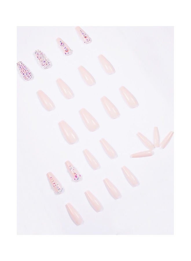 NIBEMINENT 24-Piece Removable False Nail Glossy Set Pink - Image 4