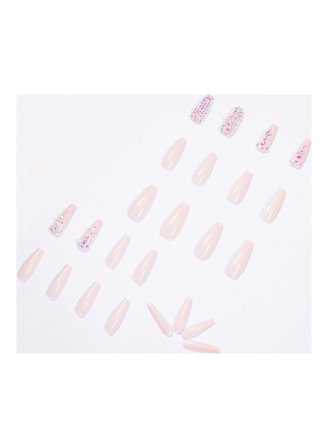 NIBEMINENT 24-Piece Removable False Nail Glossy Set Pink - Image 3