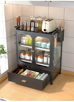 Beauenty Black metal kitchen utensil storage organizer with drawer  - Image 1