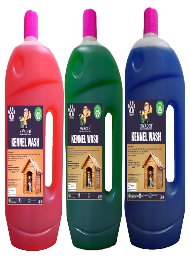 swacch Kennel Wash (1 Litre) (Combo Pack of 3) Rose, Mogra & Lavender I Pet Stain & Odour Remover I Pet Floor Cleaner Liquid I Dog and Cat Friendly - Image 1