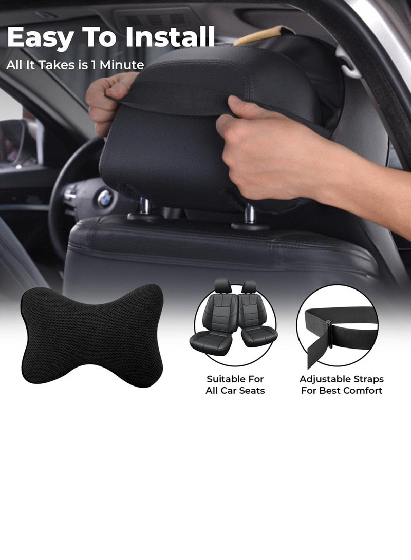 في اي ايه VEA Comfort 2pcs Memory Foam Car Headrest Pillows - Soft Neck Support Cushions for Car Seats, Universal Fit Neck Rest for Comfortable Travel - Image 4