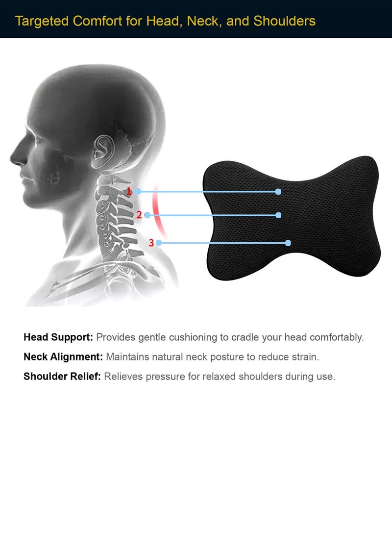 في اي ايه VEA Comfort 2pcs Memory Foam Car Headrest Pillows - Soft Neck Support Cushions for Car Seats, Universal Fit Neck Rest for Comfortable Travel - Image 3