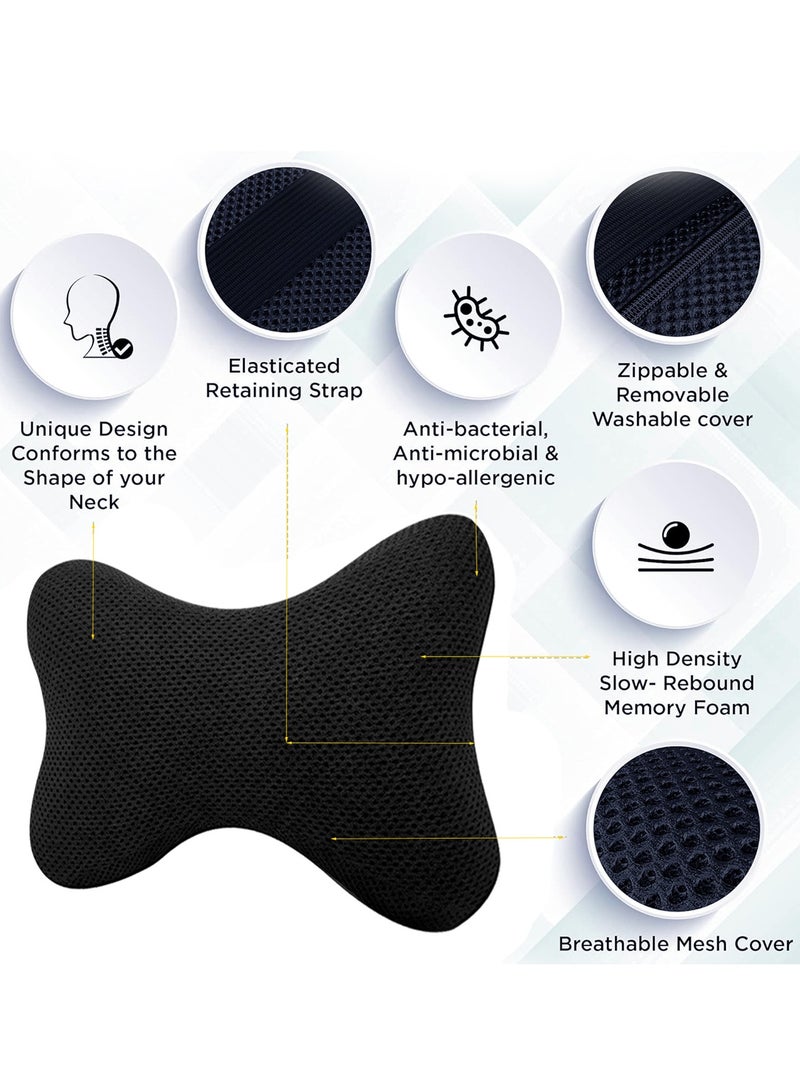 في اي ايه VEA Comfort 2pcs Memory Foam Car Headrest Pillows - Soft Neck Support Cushions for Car Seats, Universal Fit Neck Rest for Comfortable Travel  - Image 2