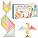 BOHS Translucent Tangram with Multilingual Activity Cards 1 Inch Thickness Preschool Gift Kids Kindergarten Light Table AccessoriesWindow Puzzle Toys - Image 2