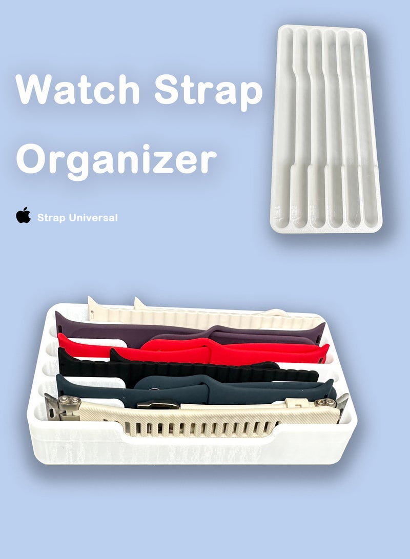 Samu Watch Strap Organizer, Universal iwatch Strap Organizer, Holds 6 Straps, White  - Image 1