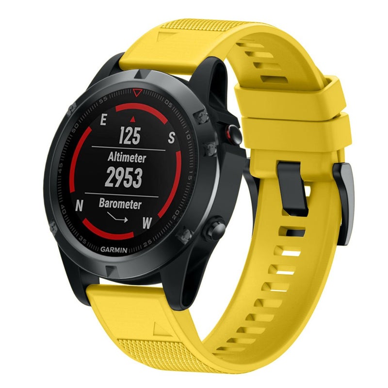 ANCOOL for Fenix 5/Fenix 6/Fenix 7 Band 22mm Silicone Watch Band for Fenix 8 Fenix E 47mm/Fenix 5 Plus/Fenix 6 Pro/Fenix 7 Pro/Forerunner 935(Yellow) - Image 3