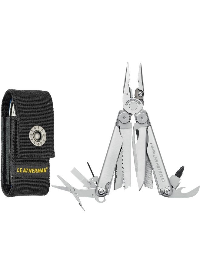 LEATHERMAN , Wave Plus Multitool With Premium Replaceable Wire Cutters, Spring-Action Scissors And Nylon Sheath, Stainless Steel  - Image 3