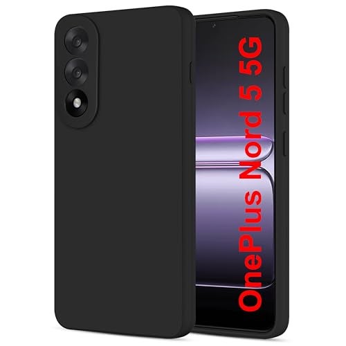 SBMS Silicone Back Cover Case for OnePlus Nord 5 5G / Nord5 5G | Soft Micro-Fibre Lining Inside | Camera Protection Bump | Shockproof Back Cover Case for OnePlus Nord 5 5G / Nord5 5G (Black) - Image 1