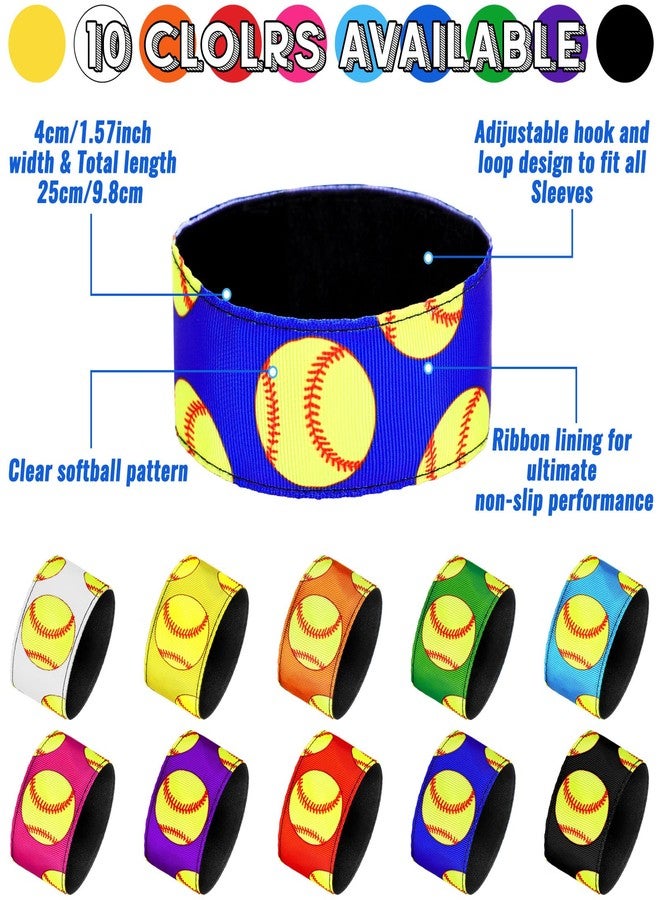 Yinder 10 Pairs Softball Sleeve Holders Sports Shirt Ties Sleeve Straps Clips for Baseball Soccer Sports Activities 10 Colors(Softball) - Image 2