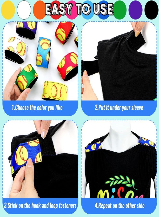 Yinder 10 Pairs Softball Sleeve Holders Sports Shirt Ties Sleeve Straps Clips for Baseball Soccer Sports Activities 10 Colors(Softball) - Image 3