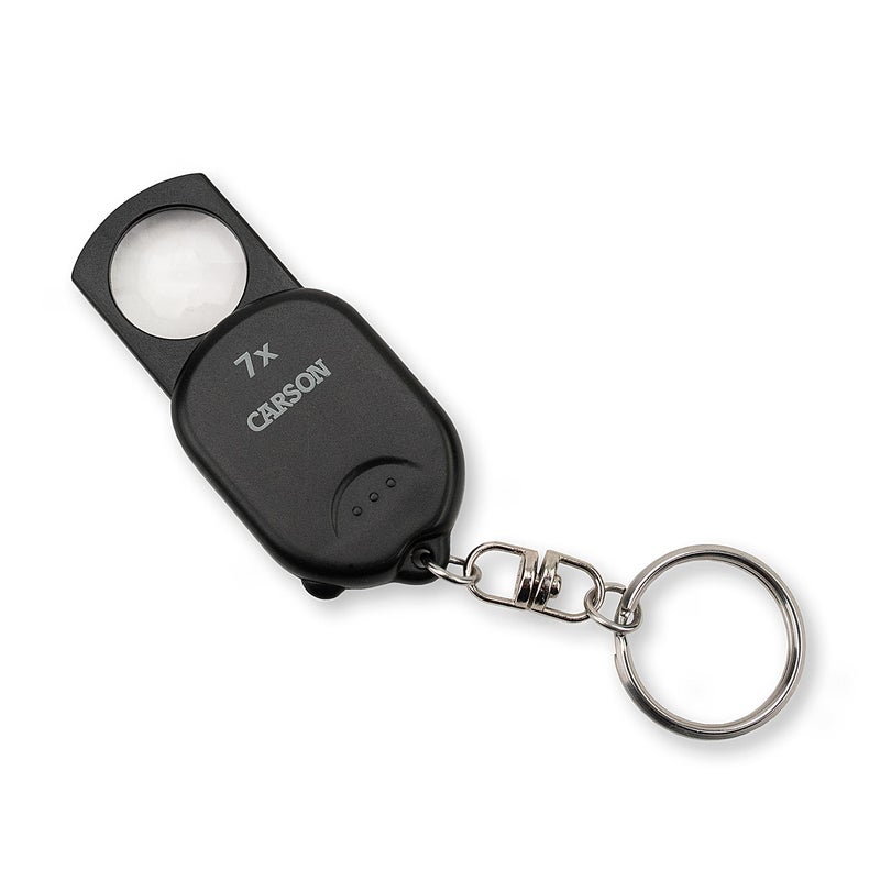Carson Clip and View PopUp Retractable 7X Aspheric Keychain Magnifier GN70