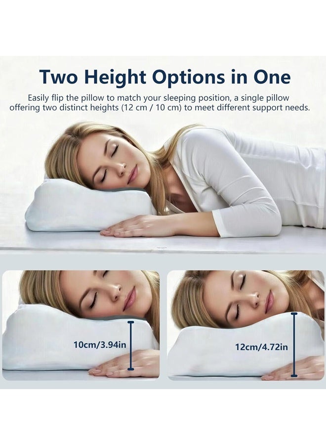 Cervical Pillow, Ergonomic Memory Foam Neck Pillow, Multifunctional for Sleeping, Side or Back Sleeping, 63 x 40 cm, Grey White, Hypoallergenic - Image 3