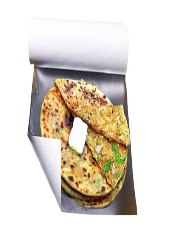 Fabby Paper Foil | Multipurpose Paper | Wrap Roti, Parantha, Sandwich, Rolls, Burgers & Many More ! Keeps Food Fresh 10mtr (White and Silver) (Combo Pack of 2) - Image 2