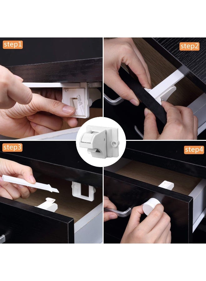 Vmaisi Adhesive Magnetic Locks for Cabinets & Drawers (32 Locks and 4 Keys) - Image 5