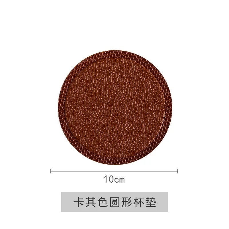 Y&D Personalized Nordic Wind Insulated Round Coasters – PU Leather Coffee & Tea Coasters, Creative Non-Slip Heat-Resistant Set for Home and Office - Image 3