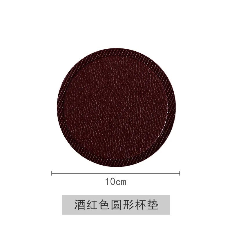 Y&D Personalized Nordic Wind Insulated Round Coasters – PU Leather Coffee & Tea Coasters, Creative Non-Slip Heat-Resistant Set for Home and Office - Image 4
