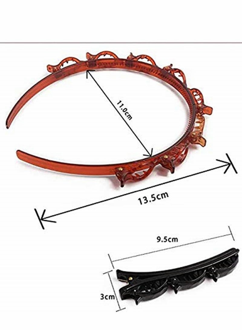Loquat Headband Hair Pin, 7 Pack Hairstyle Hairpin, DIY Hair Bands, Double Bangs Hairstyle Hairpin, Non-slip Double Layer Twist Plait Headband Hair Styling Tools for Women Girl - Image 2