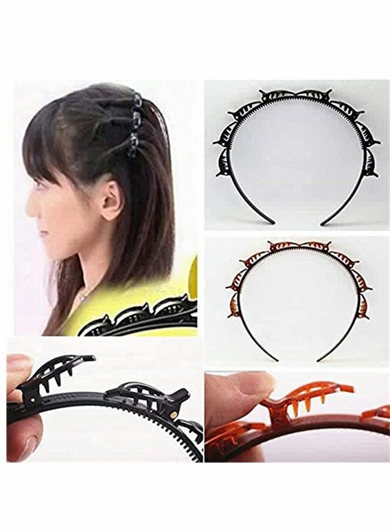 Loquat Headband Hair Pin, 7 Pack Hairstyle Hairpin, DIY Hair Bands, Double Bangs Hairstyle Hairpin, Non-slip Double Layer Twist Plait Headband Hair Styling Tools for Women Girl - Image 4