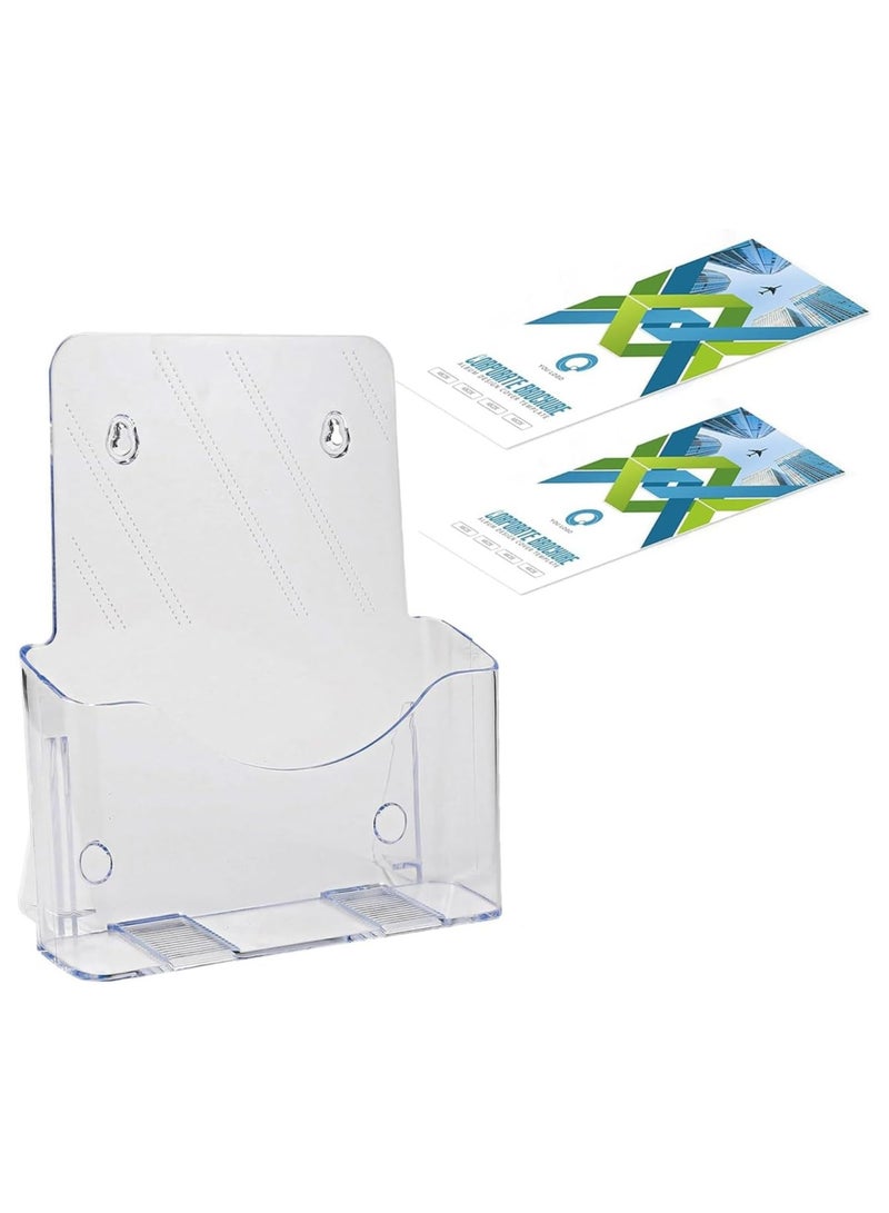 MARKQ [1 طبقة] حامل كتيبات أكريليك - حامل واضح للمنشورات والنشرات لعرض الكتيبات والمستندات والأدبيات، حامل للتثبيت على الحائط أو الطاولة - Image 4