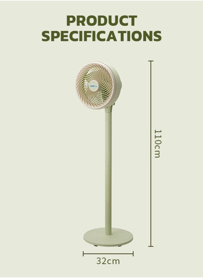 مودي مروحة أرضية محمولة 2 في 1 مقاس 10 بوصات - ارتفاع قابل للتعديل، مروحة أرضية هادئة متأرجحة بزاوية 90 درجة، 3 مستويات سرعة، مروحة أرضية محمولة بخمس شفرات للمنزل والمكتب - Image 3