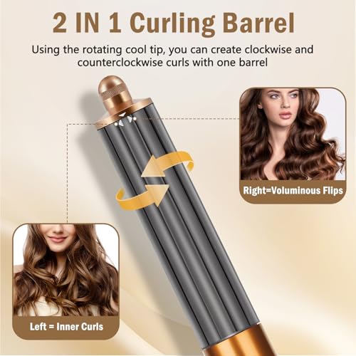 MengTiger 40mm/1.6" Long Barrel Attachment for Dyson Airwrap HS01/HS05/HS08 | Auto-Wrap Dual Rotation Curling Iron for Dyson Airwrap Attachments, Creates Voluminous Curls & Loose Waves - Image 4