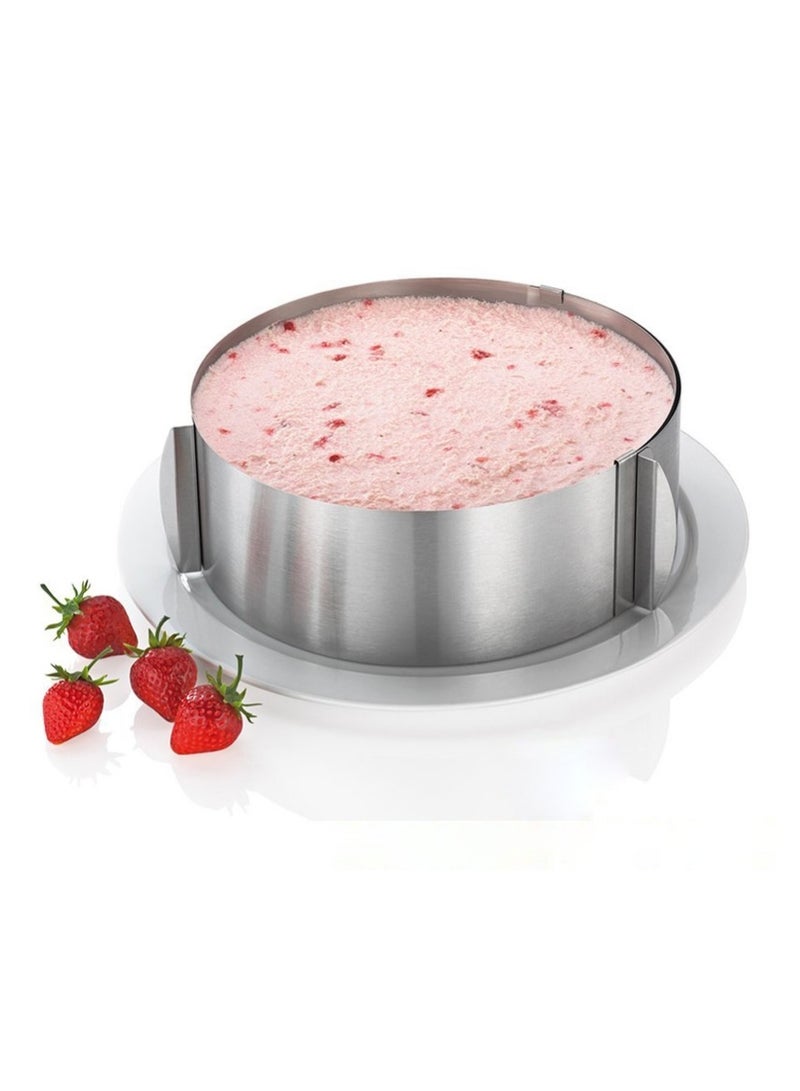 Cake Mold-Cake Ring-Adjustable Round Stainless Steel 16 to 30cm Cake Mold - Cake Baking Supplies Bakeware Kitchen Baking Tool - Image 1