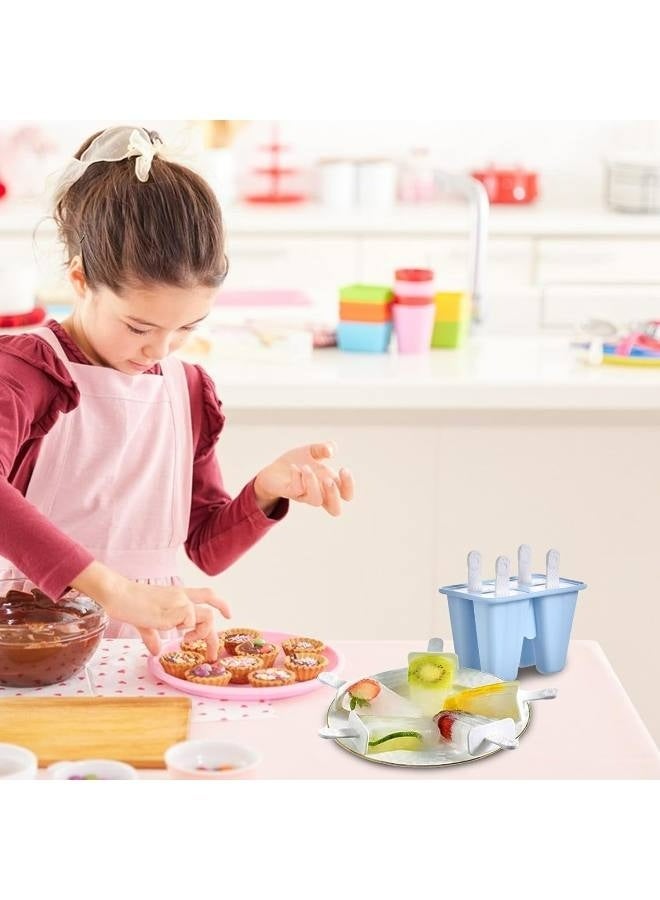 قالب المصاصات السيليكون القابل لإعادة الاستخدام سهل الإزالة - صانع المصاصات الثلجية - قالب ثلج خالٍ من مادة BPA (أزرق) - Image 5