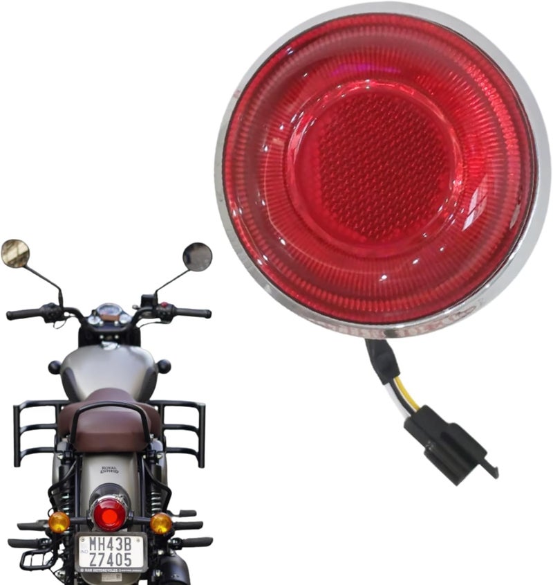 APSMOTIV Brake Tail Light Assemblies Bullet Brake Motorcycle Lights Bike Universal Running Tail Lights Motorcycle Tail Light with License Plate 12V Sport Bike RE BULLET - Image 1