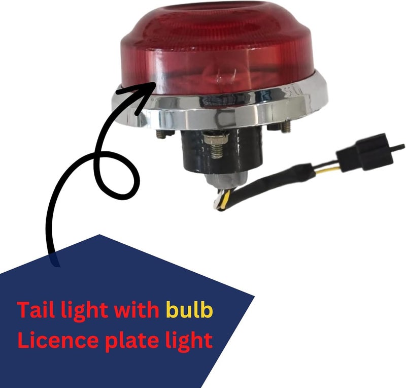 APSMOTIV Brake Tail Light Assemblies Bullet Brake Motorcycle Lights Bike Universal Running Tail Lights Motorcycle Tail Light with License Plate 12V Sport Bike RE BULLET - Image 5