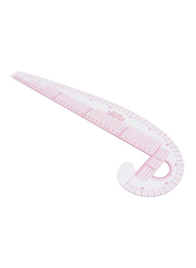 Bluelans French Curve Metric Ruler White/Pink - Image 1