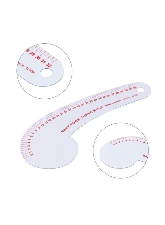 Bluelans French Curve Metric Ruler White/Pink - Image 2