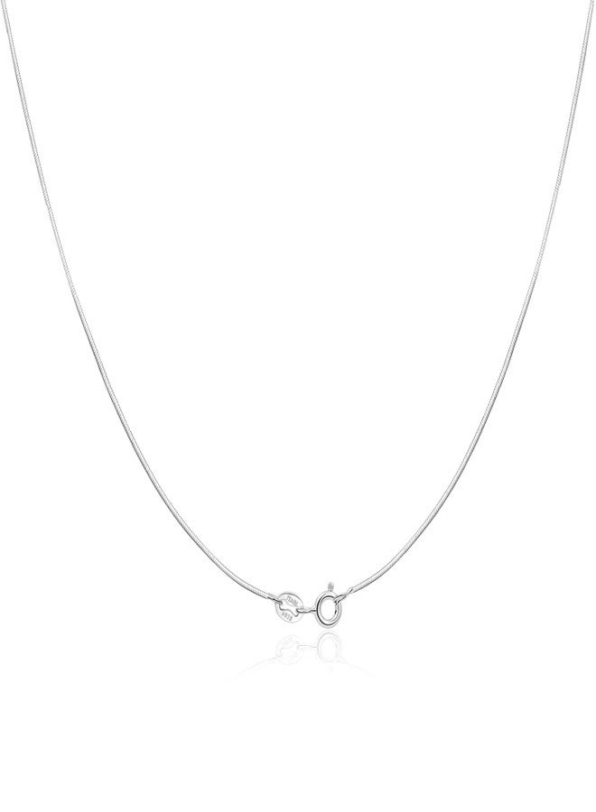 FUNEIA 925 Sterling Silver Necklace for Women Trendy Dainty Real Silver Chain Necklace Simple Thin Box Chain Beaded Chain Snake Chain Herringbone Necklaces Jewelry 14/16/18 Inch, Metal, No Gemstone - Image 1