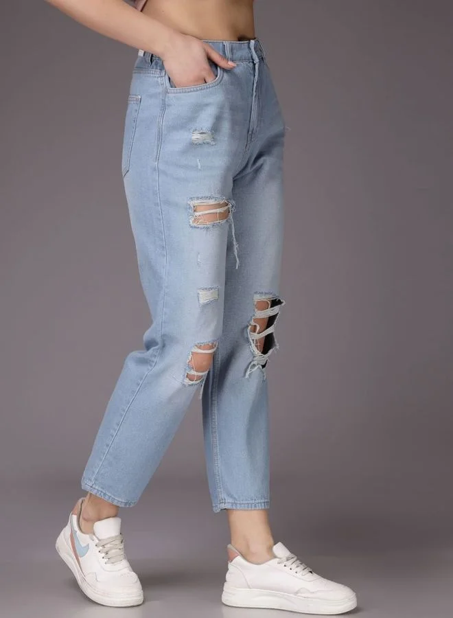 Freehand  Women Straight Fit Solid High Rise Jeans  | Best Price UAE
